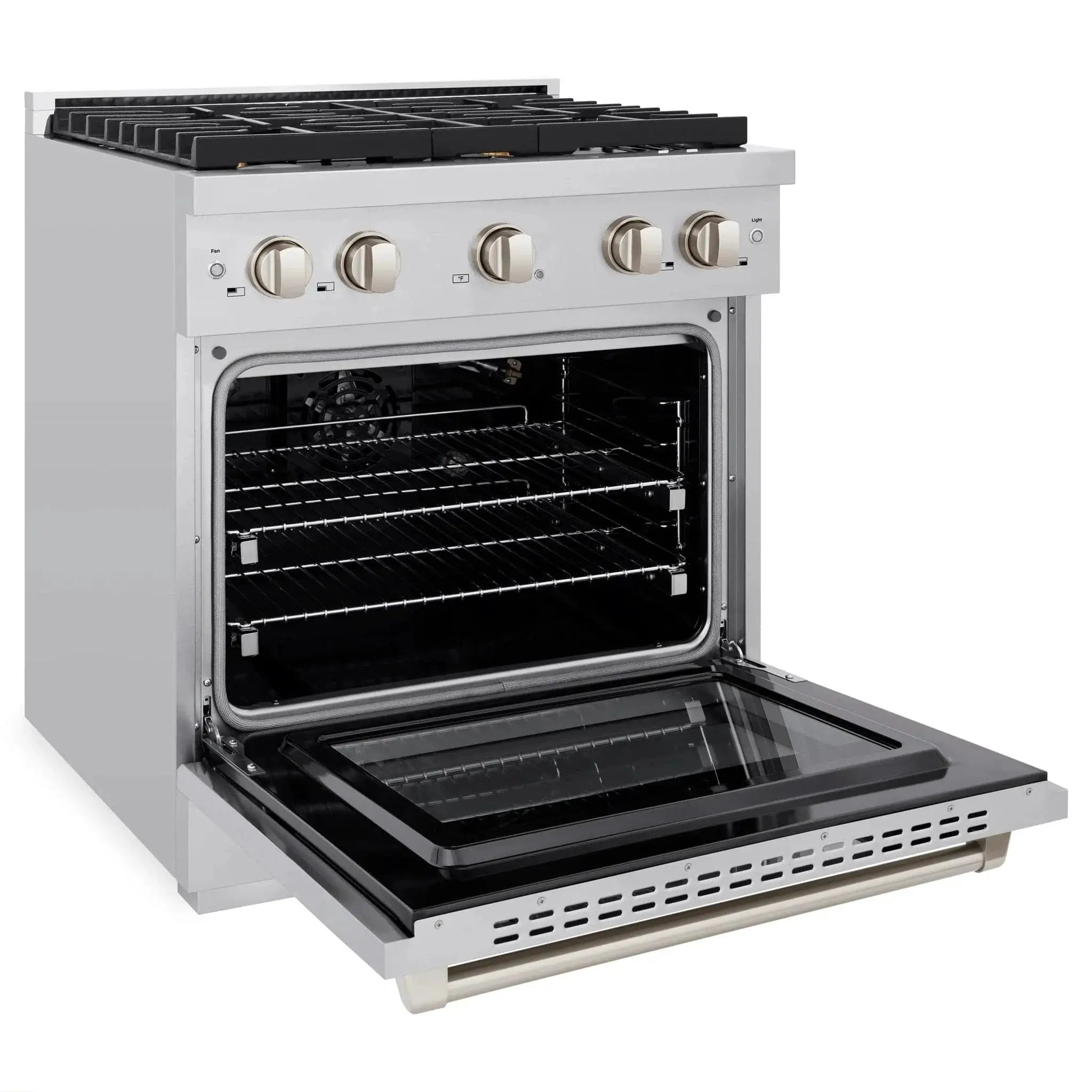 ZLINE 30 In. Gas Range, Stainless Steel w/ Brass Burners, SGR-BR-30 by Farmhouse Kitchen and Bath