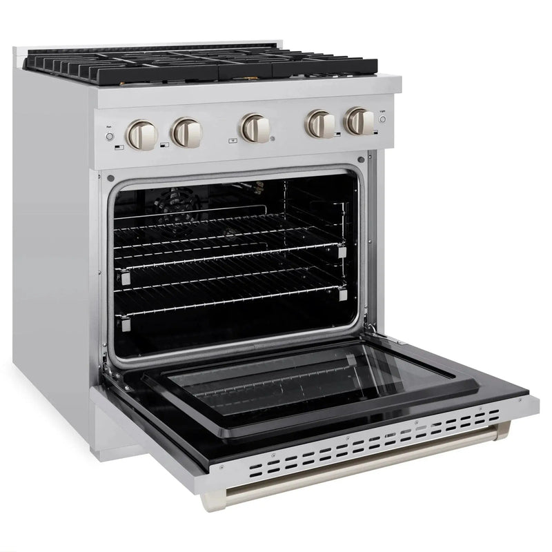ZLINE 30 In. Gas Range, Stainless Steel w/ Brass Burners, SGR-BR-30 by Farmhouse Kitchen and Bath