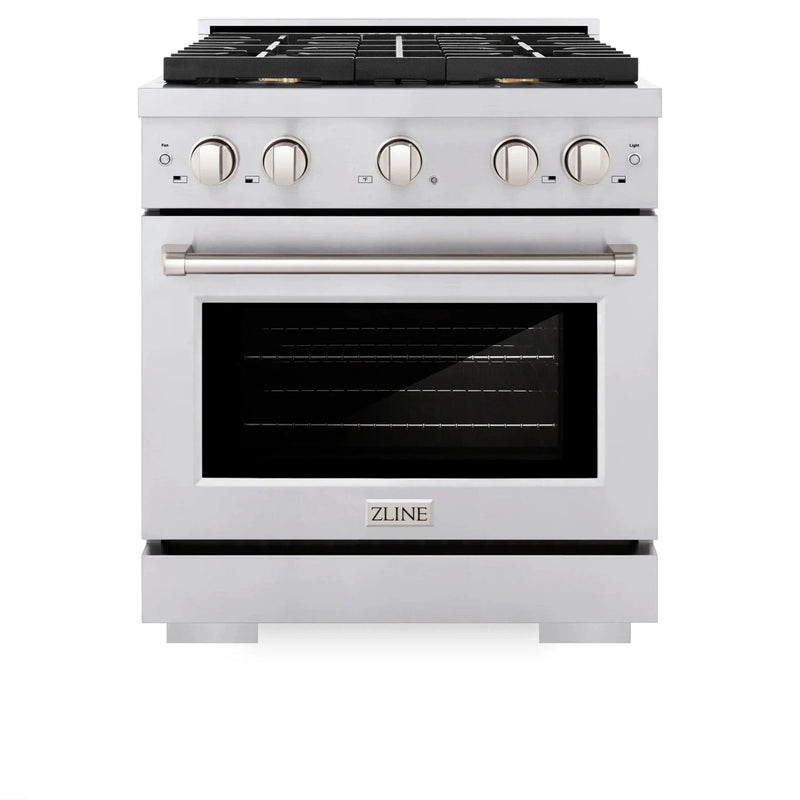 ZLINE 30 In. Gas Range, Stainless Steel w/ Brass Burners, SGR-BR-30 by Farmhouse Kitchen and Bath