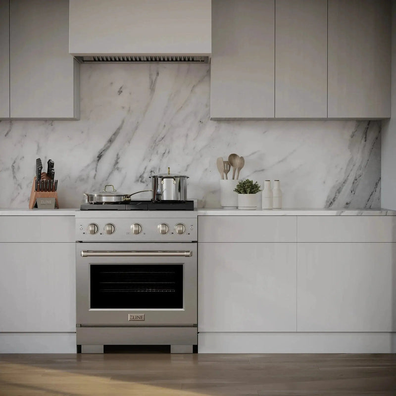 ZLINE 30 In. Gas Range, Stainless Steel w/ Brass Burners, SGR-BR-30 by Farmhouse Kitchen and Bath
