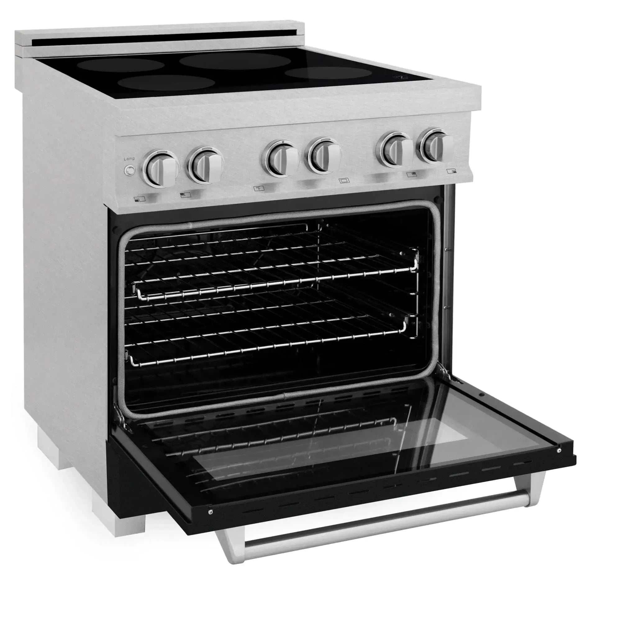ZLINE 30" Induction Range in DuraSnow with a 4 Element Stove and Electric Oven RAINDS-BLM-30 by Farmhouse Kitchen and Bath