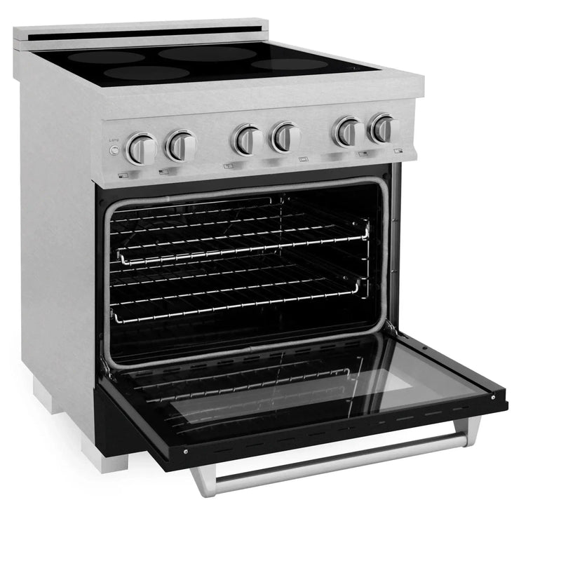 ZLINE 30" Induction Range in DuraSnow with a 4 Element Stove and Electric Oven RAINDS-BLM-30 by Farmhouse Kitchen and Bath