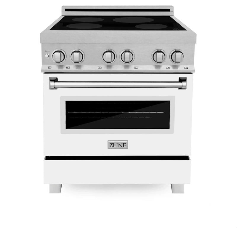 ZLINE 30" Induction Range in DuraSnow with a 4 Element Stove and Electric Oven RAINDS-WM-30 by Farmhouse Kitchen and Bath