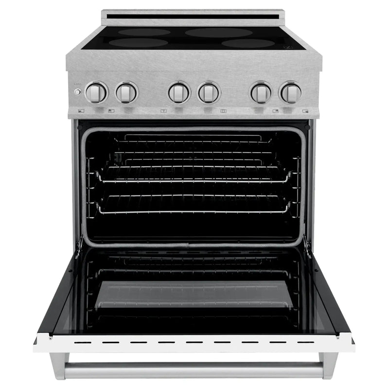 ZLINE 30" Induction Range in DuraSnow with a 4 Element Stove and Electric Oven RAINDS-WM-30 by Farmhouse Kitchen and Bath