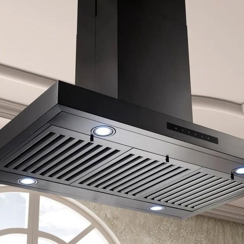 ZLINE 30" Island Mount Range Hood in Black Stainless Steel (BSKE2iN-30) by Farmhouse Kitchen and Bath