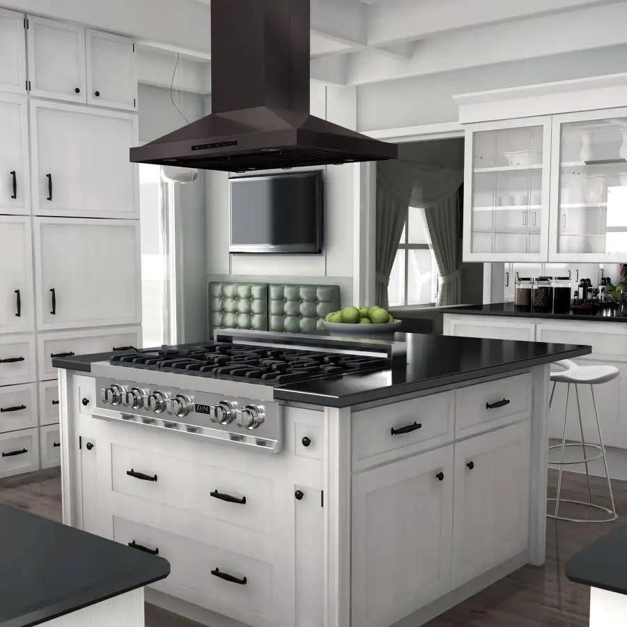 ZLINE 30" Island Range Hood in Black Stainless Steel, BSGL2iN-30 by Farmhouse Kitchen and Bath