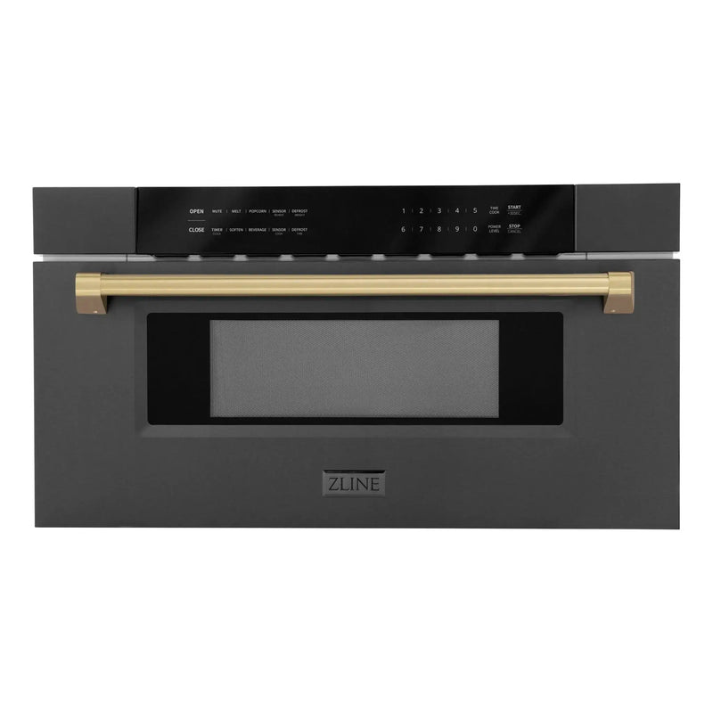 ZLINE 30" Microwave Drawer, Black Stainless, Bronze MWDZ-30-BS-CB by Farmhouse Kitchen and Bath