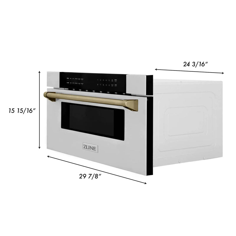 ZLINE 30" Microwave Drawer, Stainless Steel, Bronze MWDZ-30-CB by Farmhouse Kitchen and Bath