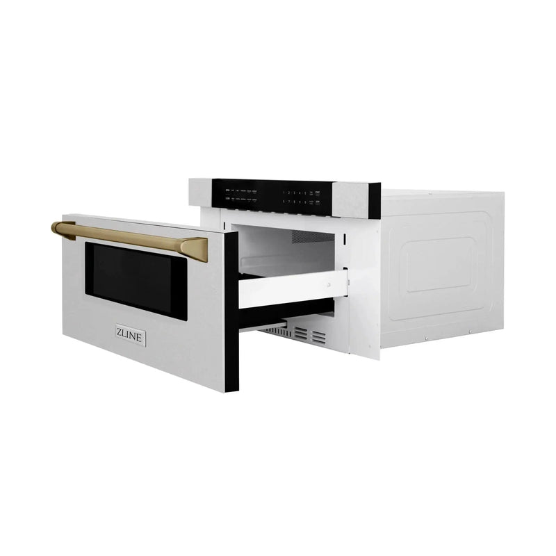 ZLINE 30" Microwave Drawer, Stainless Steel, Bronze MWDZ-30-SS-CB by Farmhouse Kitchen and Bath