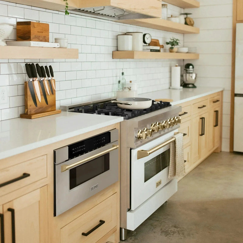 ZLINE 30" Microwave Drawer, Stainless Steel, Gold MWDZ-30-G by Farmhouse Kitchen and Bath
