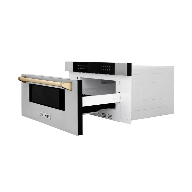 ZLINE 30" Microwave Drawer, Stainless Steel, Gold MWDZ-30-G by Farmhouse Kitchen and Bath