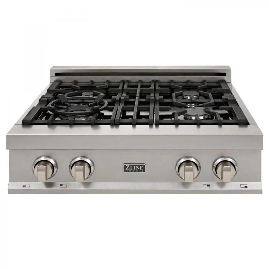 ZLINE 30" Porcelain Rangetop, DuraSnow, Stainless Steel, RTS-30 by Farmhouse Kitchen and Bath
