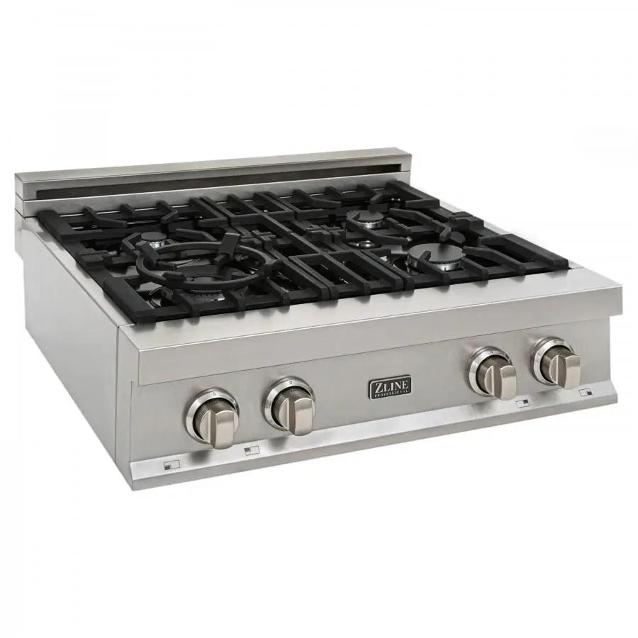 ZLINE 30" Porcelain Rangetop, DuraSnow, Stainless Steel, RTS-30 by Farmhouse Kitchen and Bath