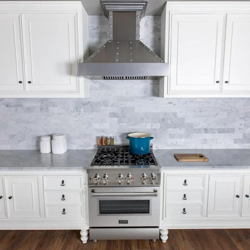ZLINE 30" Professional Dual Fuel Range, Snow Finish Door, RA-SN-30 by Farmhouse Kitchen and Bath