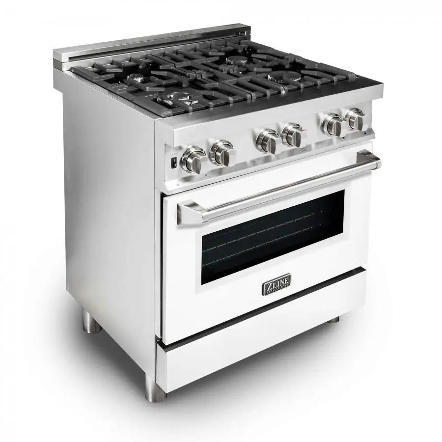 ZLINE 30" Professional Dual Fuel Range, White Matte Door, RA-WM-30 by Farmhouse Kitchen and Bath
