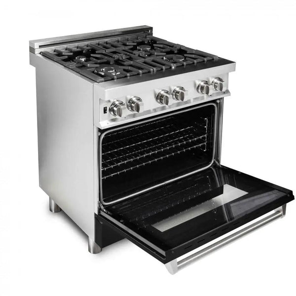 ZLINE 30" Professional Dual Fuel Range with Black Matte Door, RA-BLM-30, photo 2 of 5
