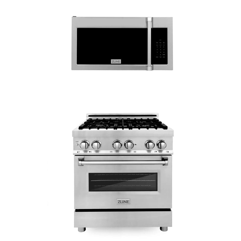 ZLINE 30" Range RA30 & Microwave MWO-OTR-H-30 Bundle, 2KP-RAOTRH30 by Farmhouse Kitchen and Bath
