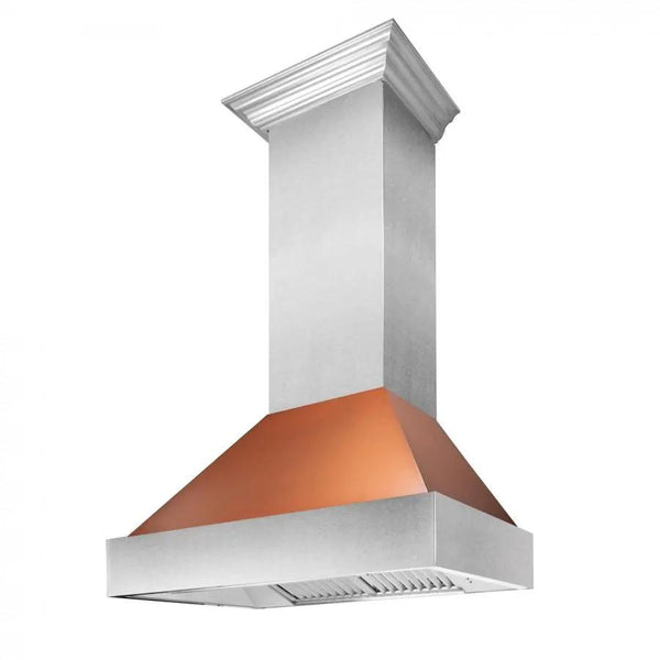 ZLINE 30" Snow Finish Wall Range Hood, Copper Shell, 8654C-30, photo 2 of 8