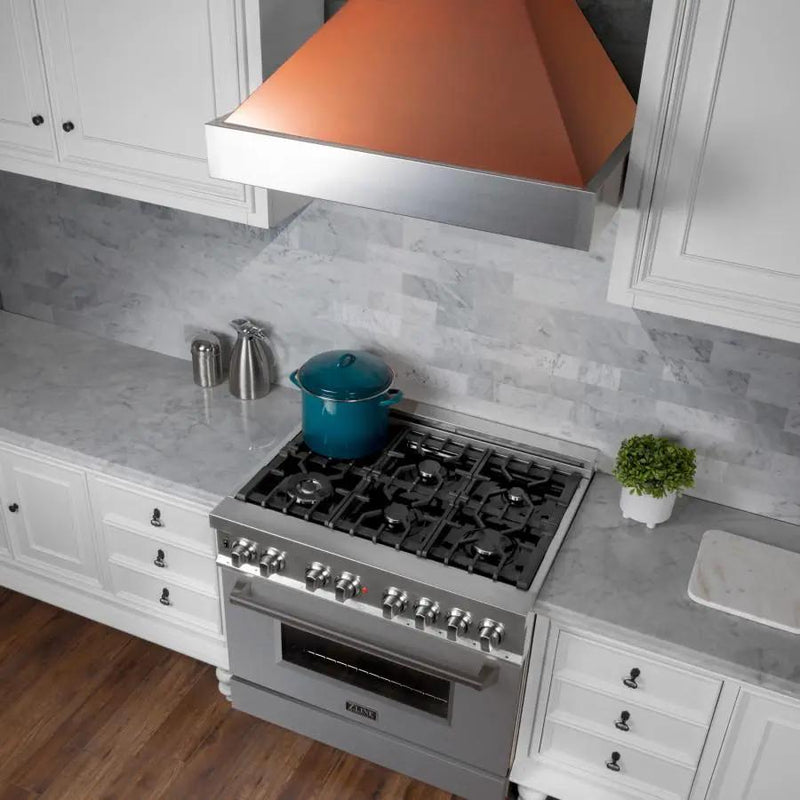 ZLINE 30" Snow Finish Wall Range Hood, Copper Shell, 8654C-30 by Farmhouse Kitchen and Bath