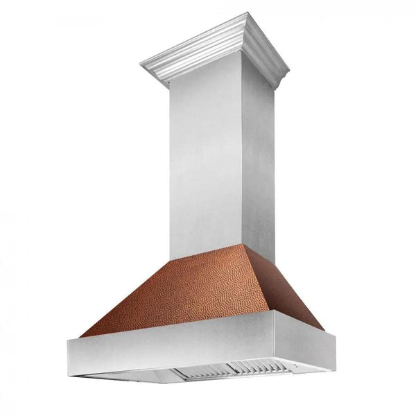 ZLINE 30" Snow Finish Wall Range Hood, Hammered Copper Shell, 8654HH-30, photo 2 of 8