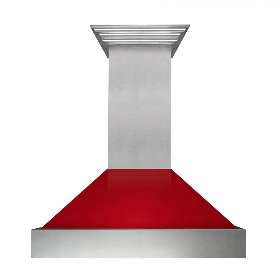 ZLINE 30" Snow Finish Wall Range Hood, Red Gloss Shell, 8654RG-30 by Farmhouse Kitchen and Bath