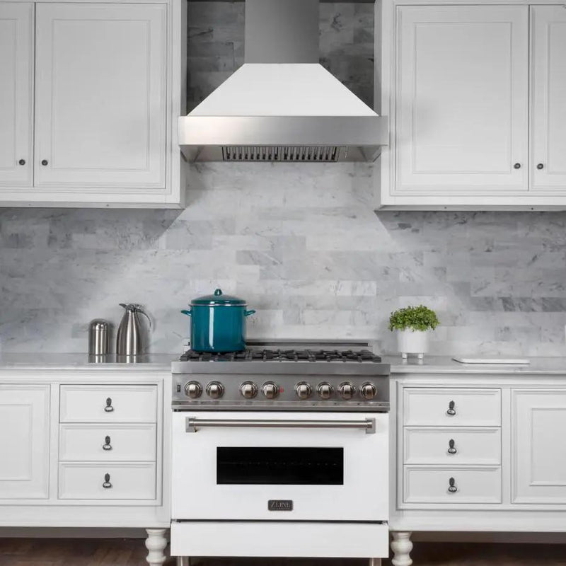 ZLINE 30" Snow Finish Wall Range Hood, White Matte Shell, 8654WM-30 by Farmhouse Kitchen and Bath