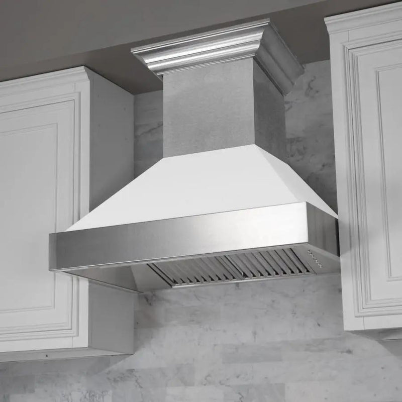 ZLINE 30" Snow Finish Wall Range Hood, White Matte Shell, 8654WM-30 by Farmhouse Kitchen and Bath