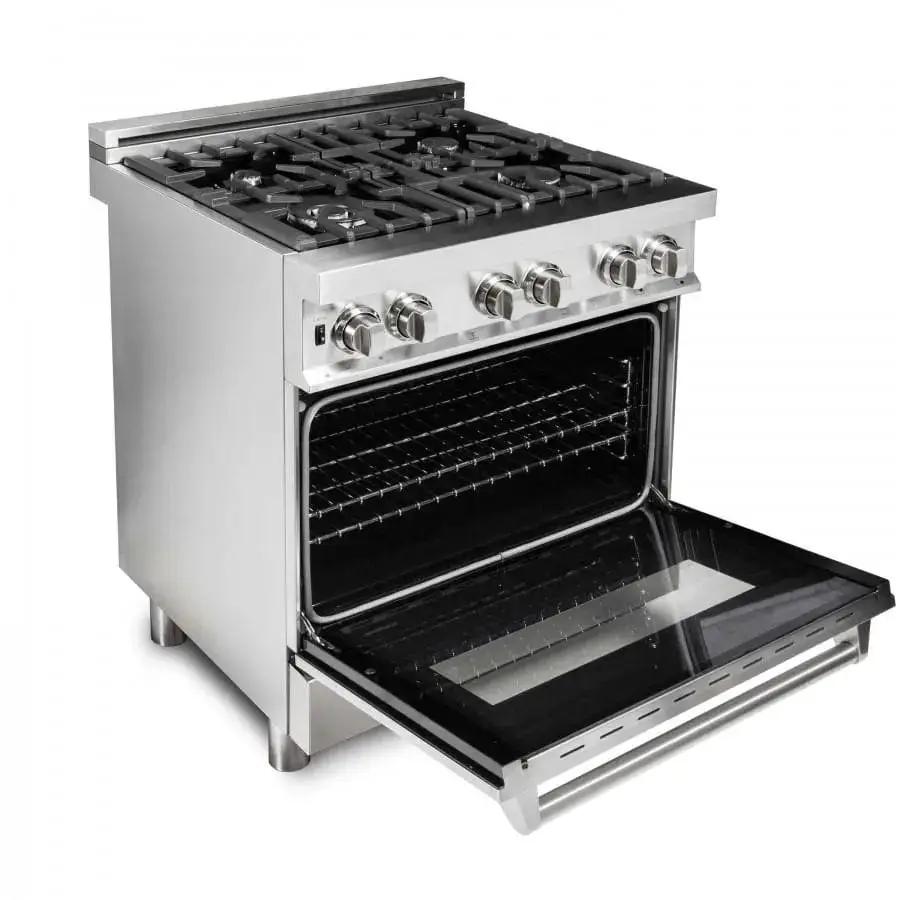 ZLINE 30" Stainless 4.0 cu.ft. 4 Gas Burner/Electric Oven Range RA30 by Farmhouse Kitchen and Bath