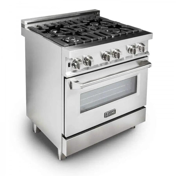 ZLINE 30" Stainless 4.0 cu.ft. 4 Gas Burner/Electric Oven Range RA30, photo 2 of 9