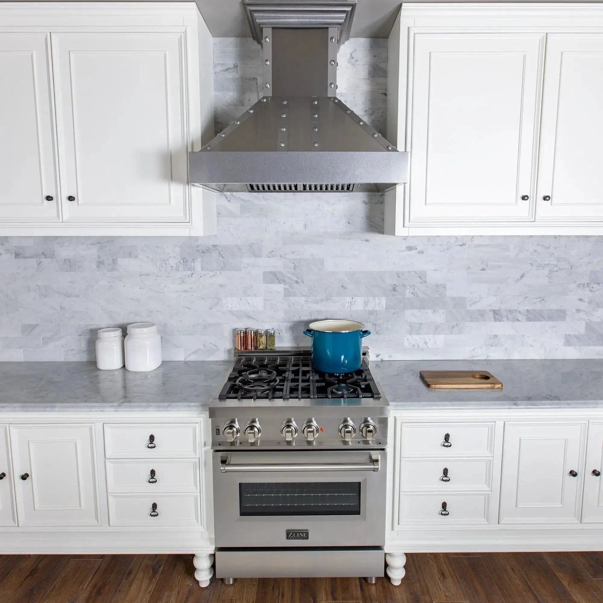 ZLINE 30" Stainless 4.0 cu.ft. 4 Gas Burner/Electric Oven Range RA30 by Farmhouse Kitchen and Bath