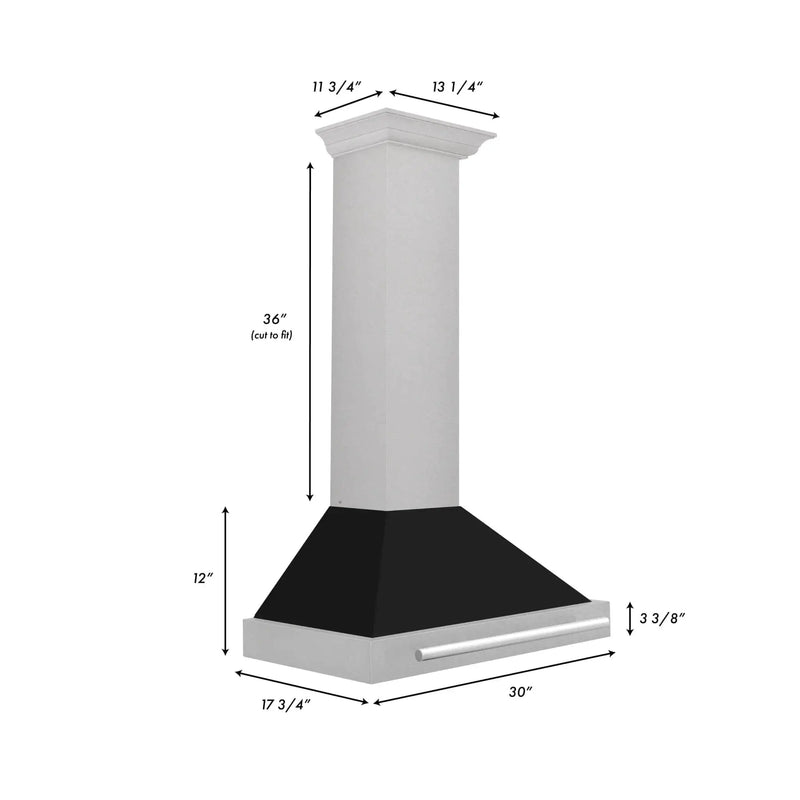 ZLINE 30" Stainless Range Hood Shell, Stainless Handle KB4SNX-BLM-30 by Farmhouse Kitchen and Bath