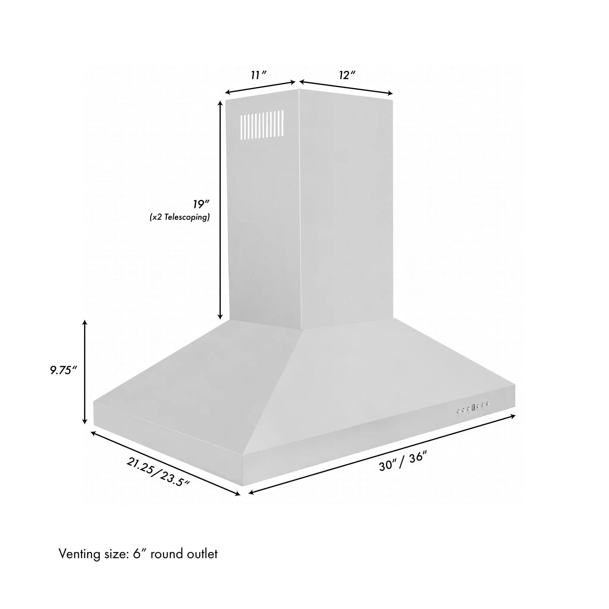 ZLINE 30" Stainless Steel Island Range Hood, KL3i-30 by Farmhouse Kitchen and Bath
