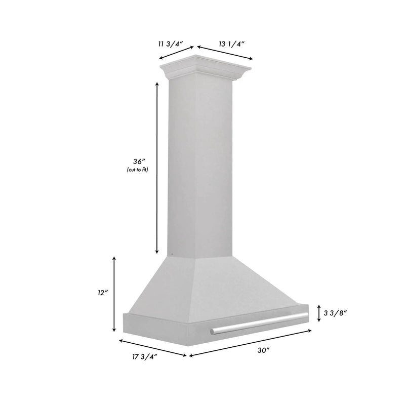 ZLINE 30" Stainless Steel Range Hood, Stainless Steel Handle KB4SNX-30 by Farmhouse Kitchen and Bath