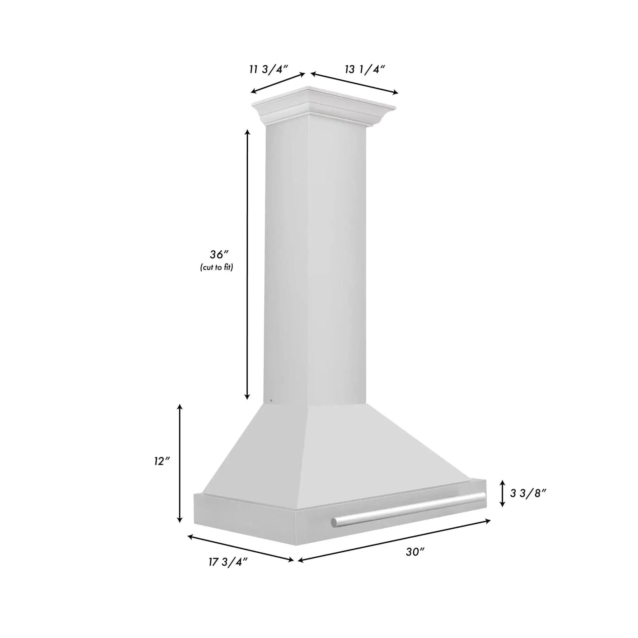ZLINE 30" Stainless Steel Range Hood with Stainless Steel Handle KB4STX-30 by Farmhouse Kitchen and Bath