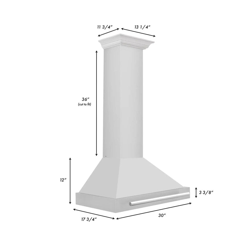 ZLINE 30" Stainless Steel Range Hood with Stainless Steel Handle KB4STX-30 by Farmhouse Kitchen and Bath