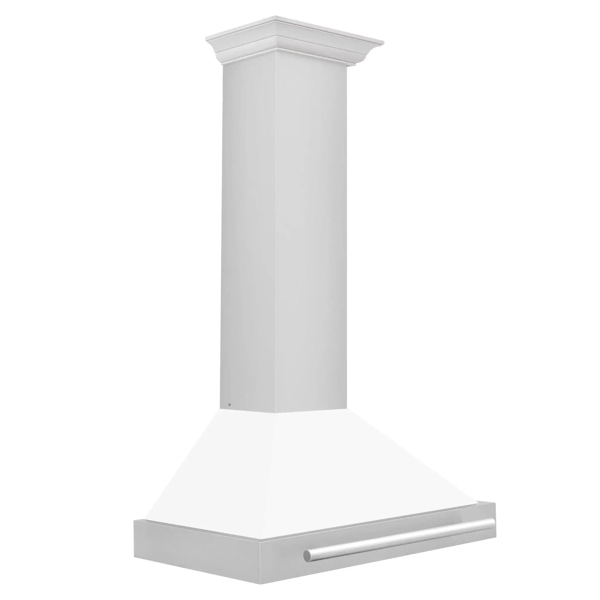 ZLINE 30" Stainless Steel Range Hood with White Matte Shell and Stainless Steel Handle KB4STX-WM-30 by Farmhouse Kitchen and Bath