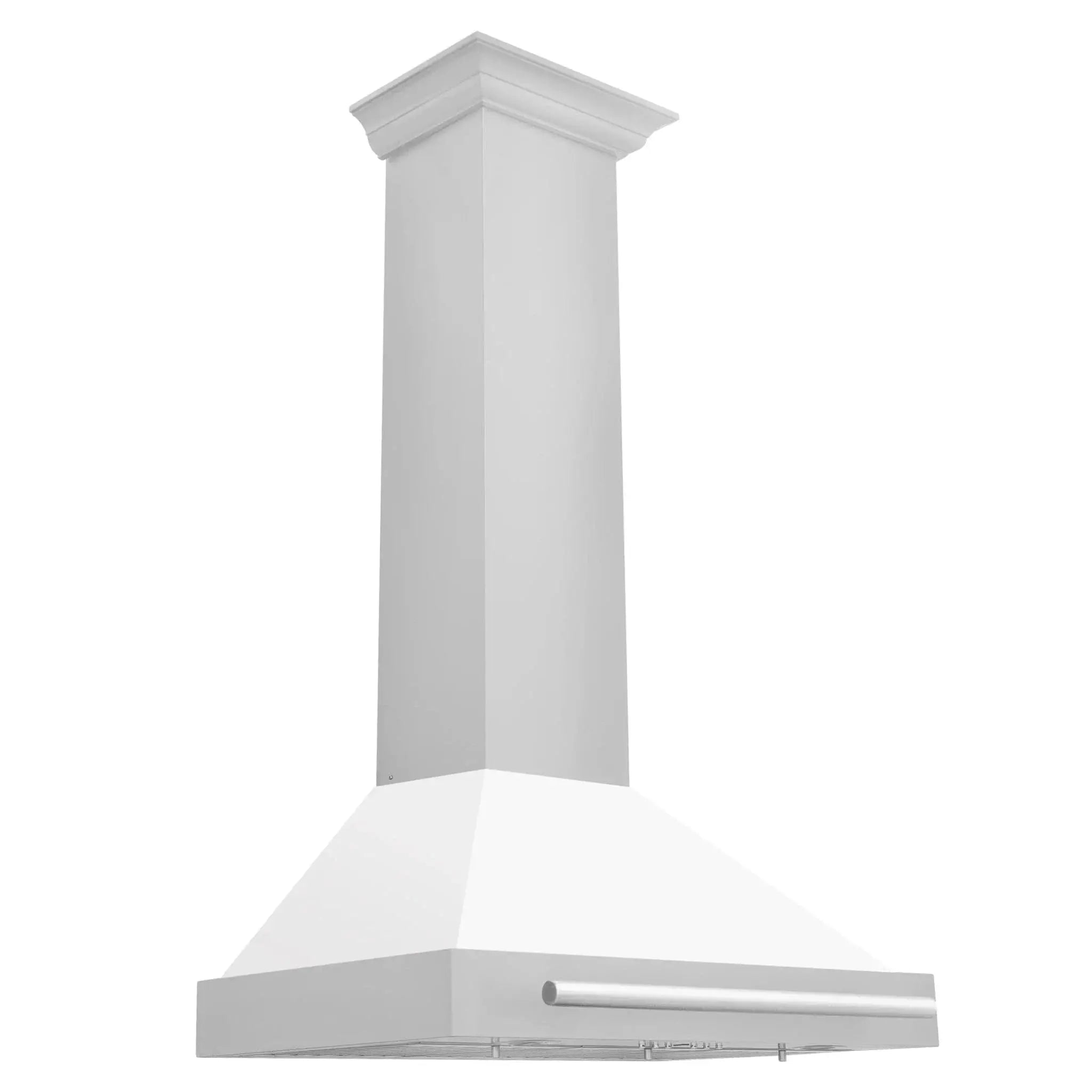 ZLINE 30" Stainless Steel Range Hood with White Matte Shell and Stainless Steel Handle KB4STX-WM-30 by Farmhouse Kitchen and Bath
