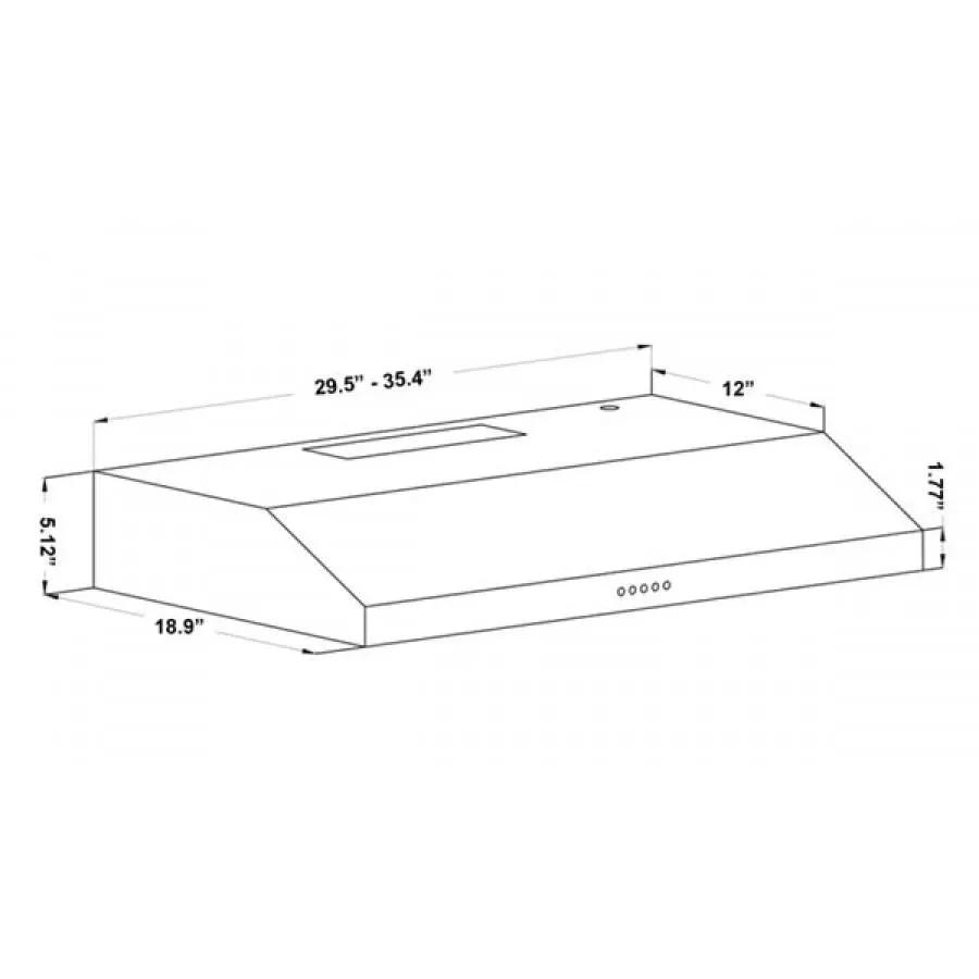 ZLINE 30" Stainless Steel Under Cabinet Range Hood, 615-30 by Farmhouse Kitchen and Bath