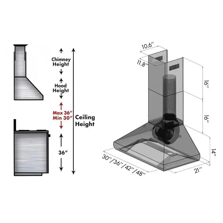 ZLINE 30" Stainless Steel Wall Range Hood, 587-30 by Farmhouse Kitchen and Bath