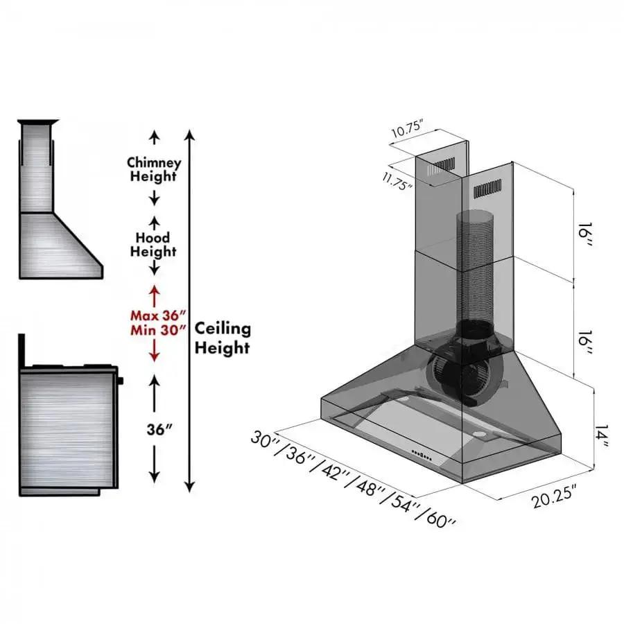 ZLINE 30" Stainless Steel Wall Range Hood, 597-30 by Farmhouse Kitchen and Bath