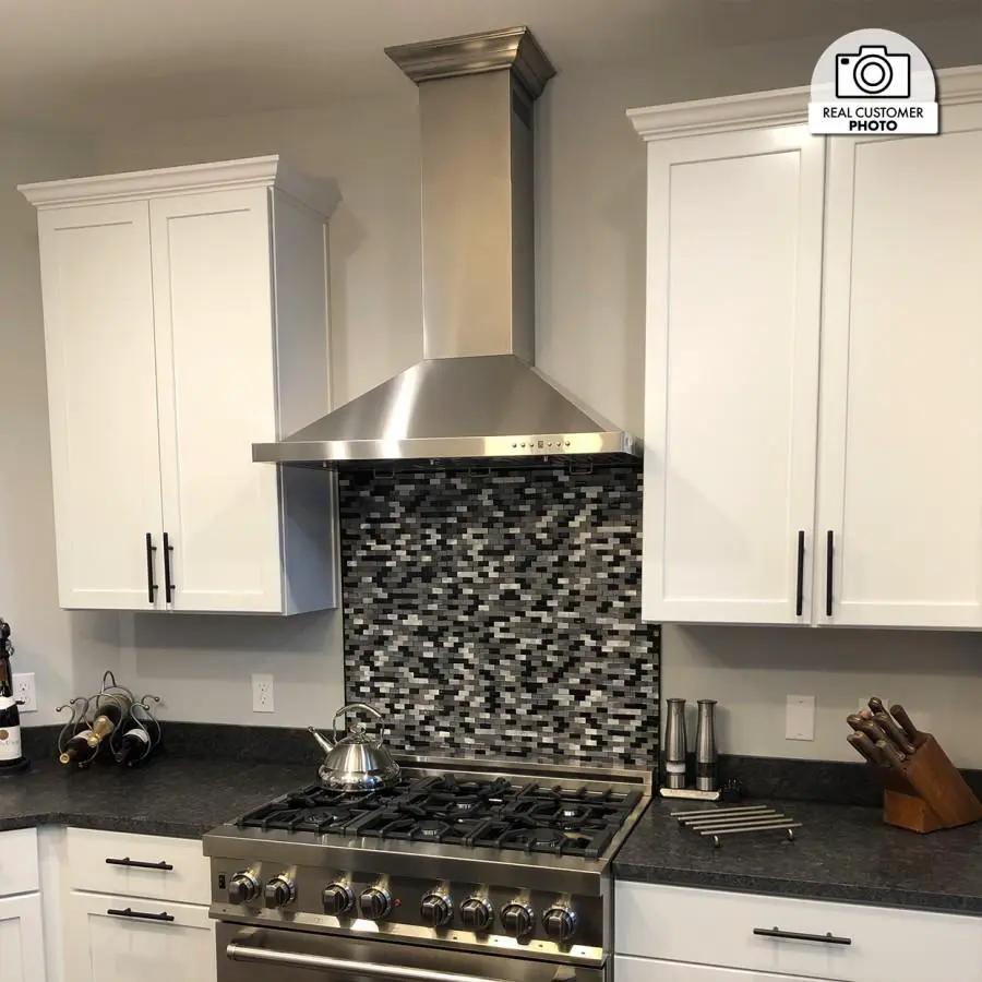 ZLINE 30" Stainless Steel Wall Range Hood, Crown Molding, KBCRN-30 by Farmhouse Kitchen and Bath