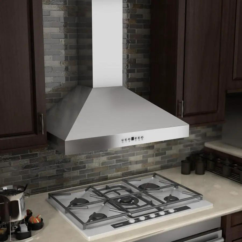 ZLINE 30" Stainless Steel Wall Range Hood, Crown Molding, KL3CRN-30 by Farmhouse Kitchen and Bath
