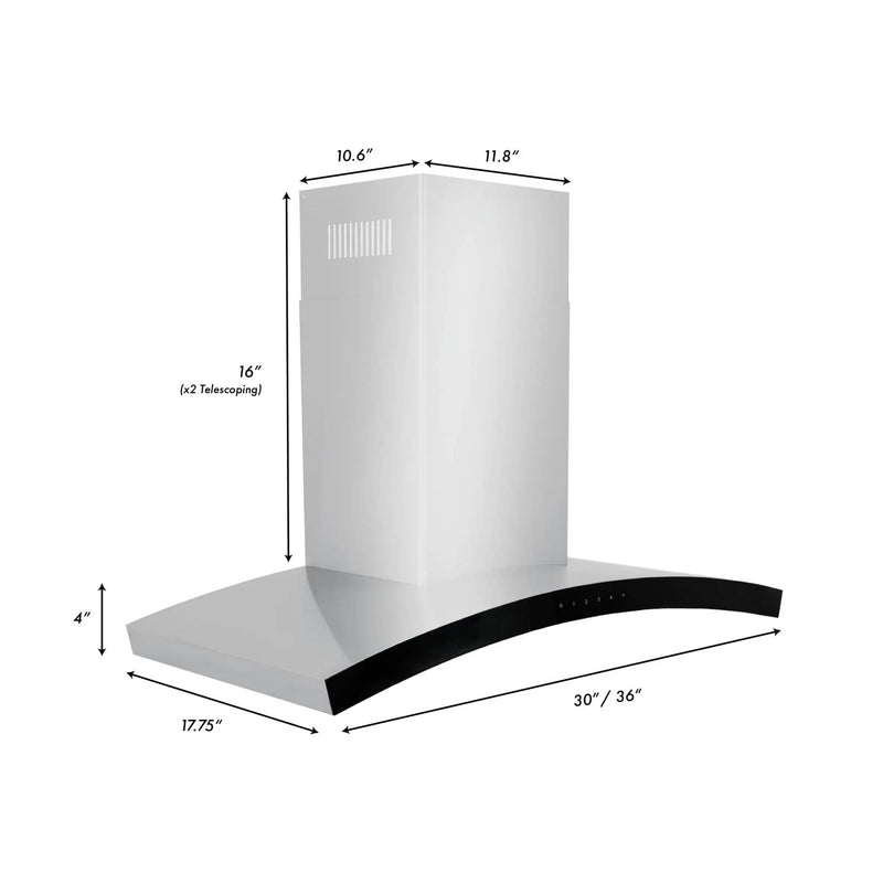 ZLINE 30" Stainless Steel Wall Range Hood, KN6-30 by Farmhouse Kitchen and Bath