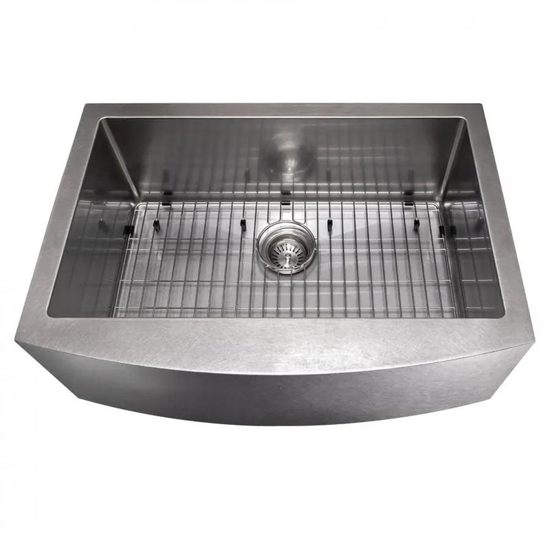ZLINE 30" Undermount Single Bowl Apron Sink Stainless Steel, SAS-30S by Farmhouse Kitchen and Bath