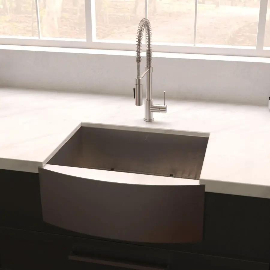 ZLINE 30" Undermount Single Bowl Apron Sink Stainless Steel, SAS-30S by Farmhouse Kitchen and Bath