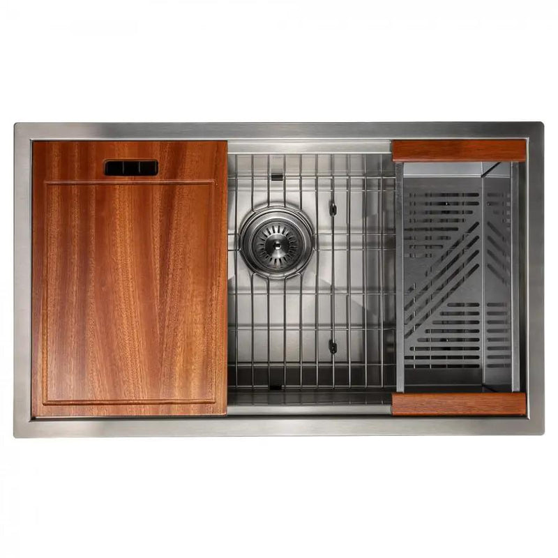 ZLINE 30" Undermount Single Bowl Ledge Sink Stainless Steel, SLS-30S by Farmhouse Kitchen and Bath