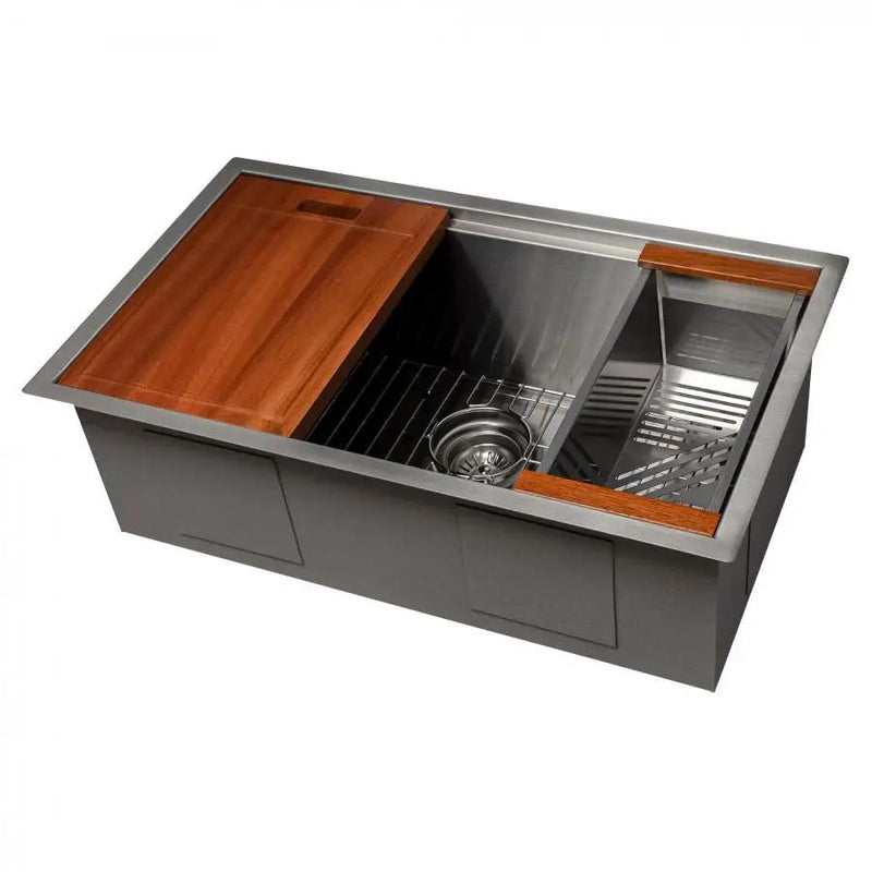 ZLINE 30" Undermount Single Bowl Ledge Sink Stainless Steel, SLS-30S by Farmhouse Kitchen and Bath