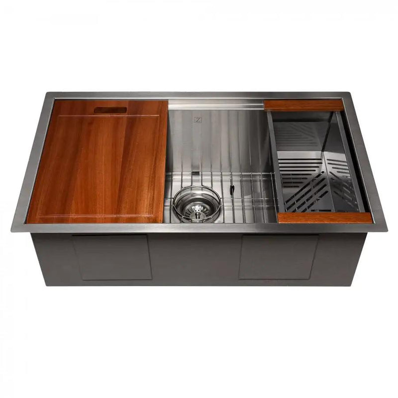 ZLINE 30" Undermount Single Bowl Ledge Sink Stainless Steel, SLS-30S by Farmhouse Kitchen and Bath