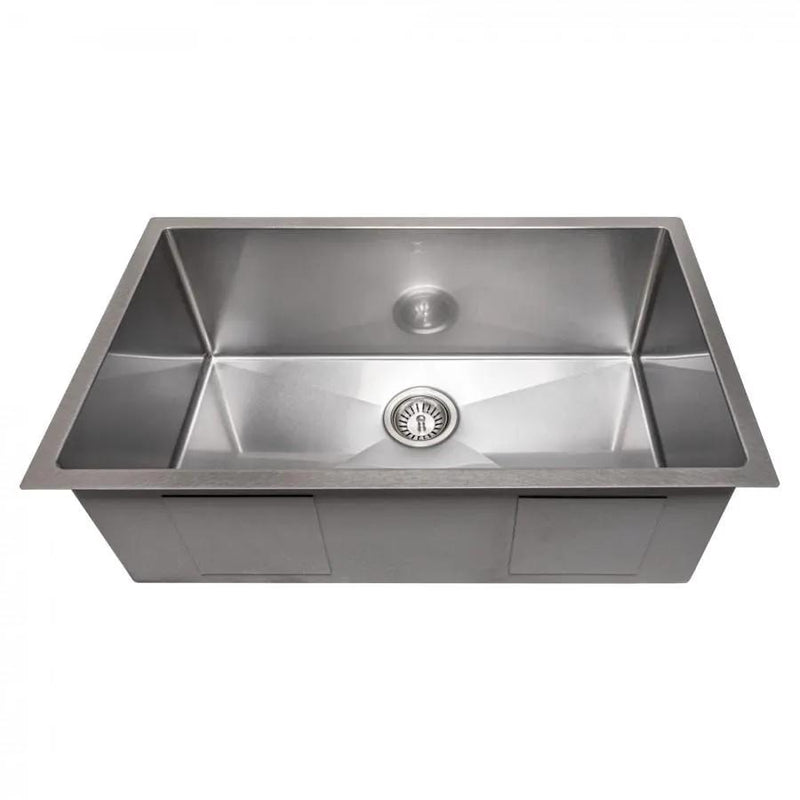 ZLINE 30" Undermount Single Bowl Sink DuraSnow Stainless Steel, SRS-30S by Farmhouse Kitchen and Bath