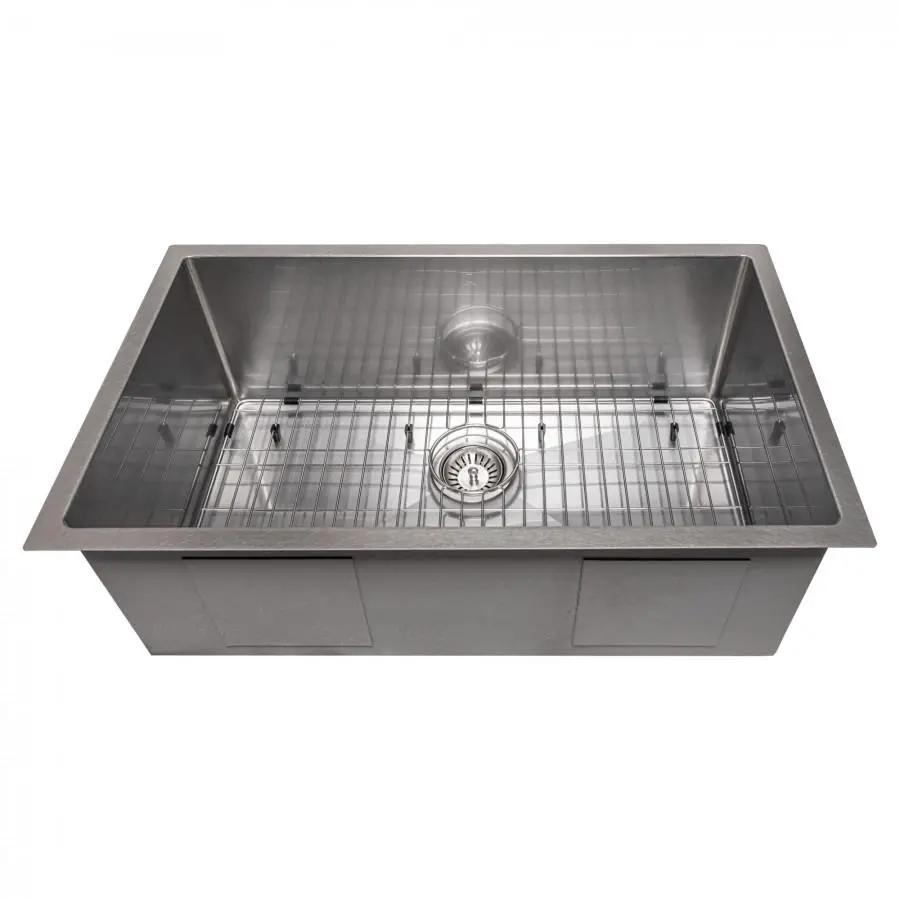 ZLINE 30" Undermount Single Bowl Sink DuraSnow Stainless Steel, SRS-30S by Farmhouse Kitchen and Bath
